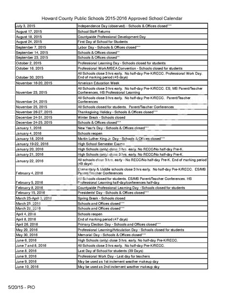 Howard County Md School Calendar 2024 - Schoolcalendars.net