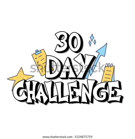 Challenge Emblem Stylized Text Vector Hand Stock Vector Royalty Free