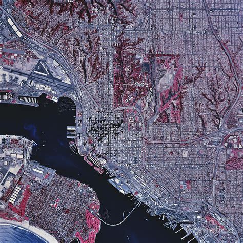 Satellite View Of San Diego California Photograph By Stocktrek Images