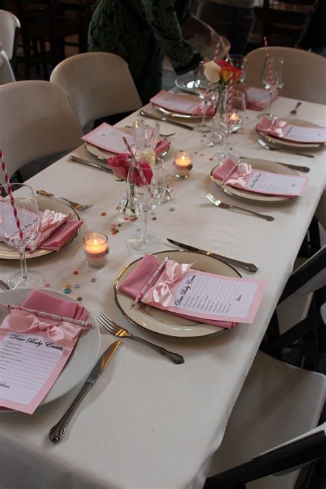 For an added touch, slide a candy cane in each napkin ring as a favor, and use large, peppermint. bridal shower table settings | Baby Shower Table Setting ...