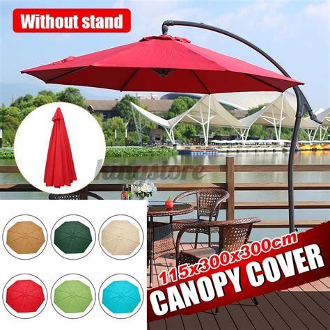 Replacement fabric garden parasol canopy cover for 3x2m 6 arm patio sun umbrella. 3x3M Replacement Fabric Garden Parasol Canopy Cover Roof ...