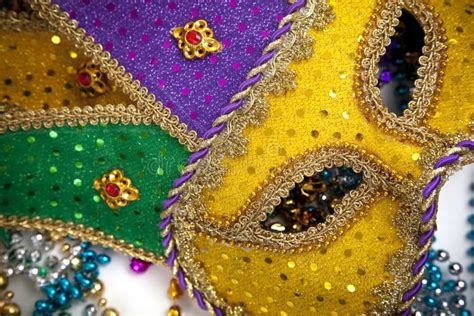 Mardi Gras Mask And Beads Stock Image Image Of Festive 8222171