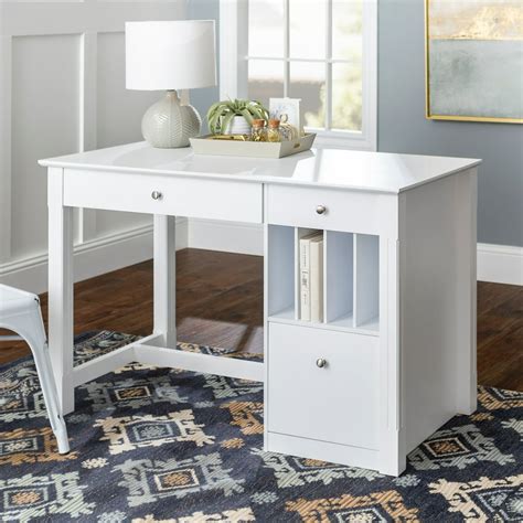 Middlebrook Designs 48 Inch White Computer Storage Desk With Keyboard
