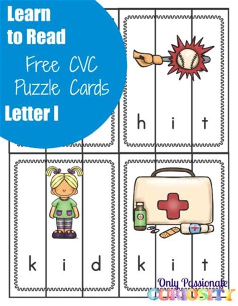 Learn To Read Cvc Puzzles With The Letter I Only Passionate Curiosity
