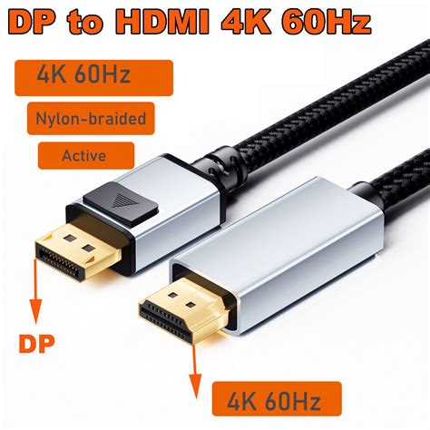 4k Displayport To Hdmi Cable 144hz Dp In To Hdmi 20 4k 60hz Adapter
