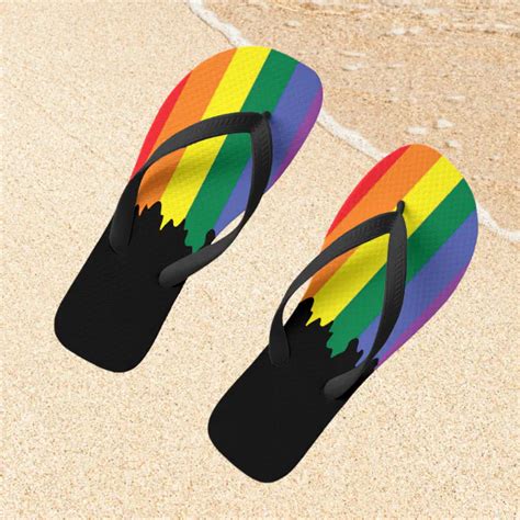 Gay Pride Lgbt Rainbow Paint Flip Flops Zazzle