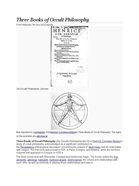Three Books Of Occult Philosophy Occult Magic Paranormal Free