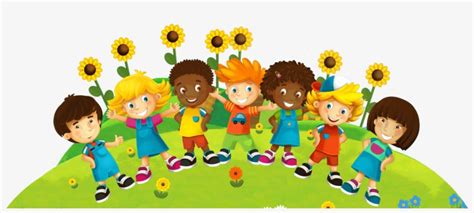 Friendly Clipart Play School Kid Cartoon Multicultural Children