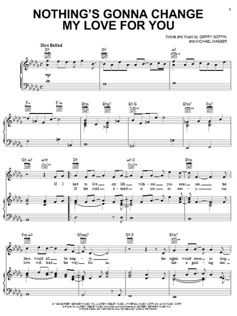 Nothings Gonna Change My Love For You Sheet Music By Michael Masser