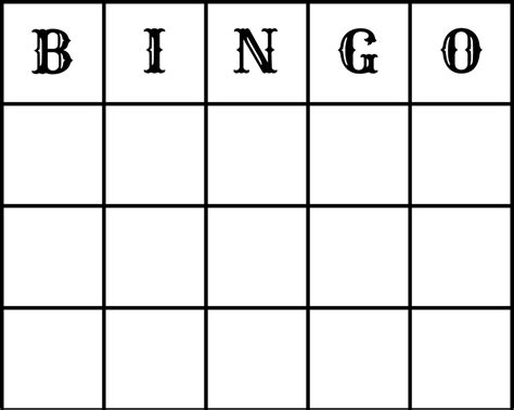 Printable Blank Bingo Cards 4x4 Printable Bingo Cards
