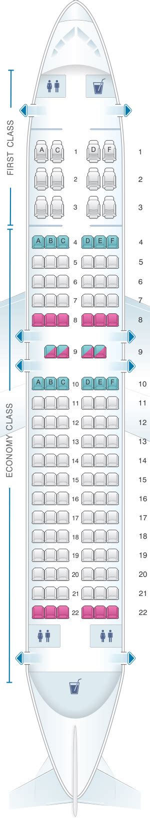 Seat Map American Airlines Airbus A319 124pax Seatmaestro