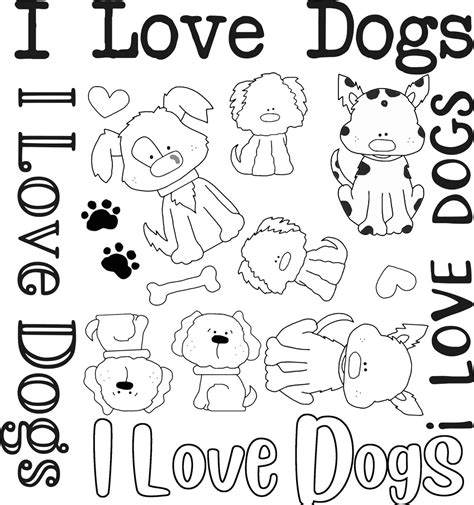 Print Dog Applique Template I Love Dogs Outline Patterns