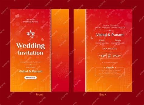 Premium Vector Indian Wedding Invitation Card Template Design