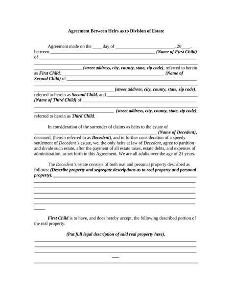 Agreement Heirs Form Fill Out And Sign Printable Pdf Template