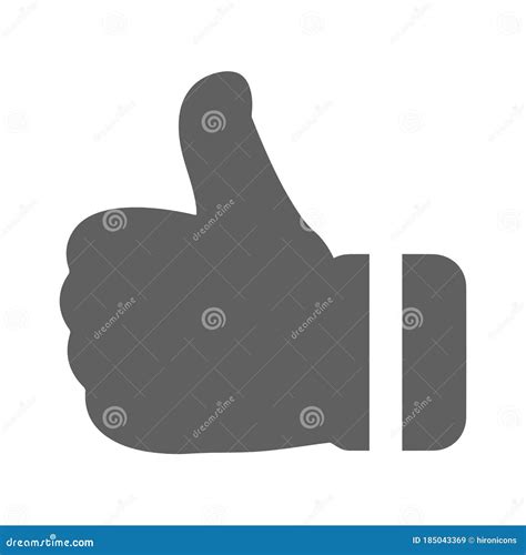 Thumbs Up Favorite Hand Like Gray Icon Stock Vector Illustration