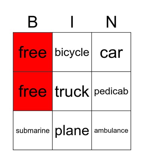 3x3 Bingo Card