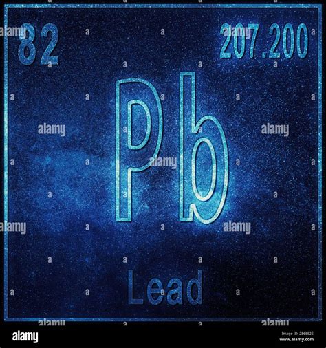 Lead Chemical Element Sign With Atomic Number And Atomic Weight