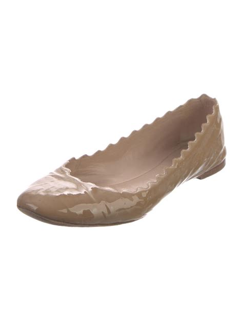 Chloé Leather Round Toe Flats Brown Flats Shoes Chl58842 The