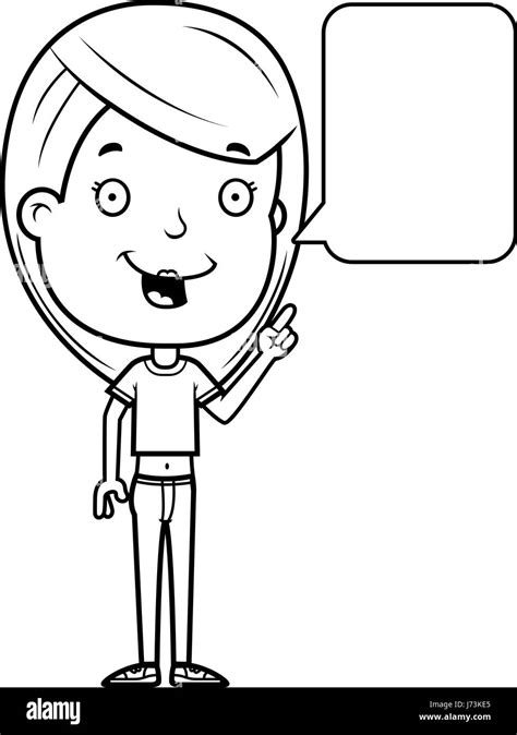 A Cartoon Illustration Of A Teenage Girl Talking Stock Vector Image
