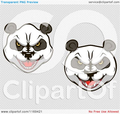 Clipart Of Aggressive Giant Panda Faces Royalty Free Vector Illustration By Seamartini