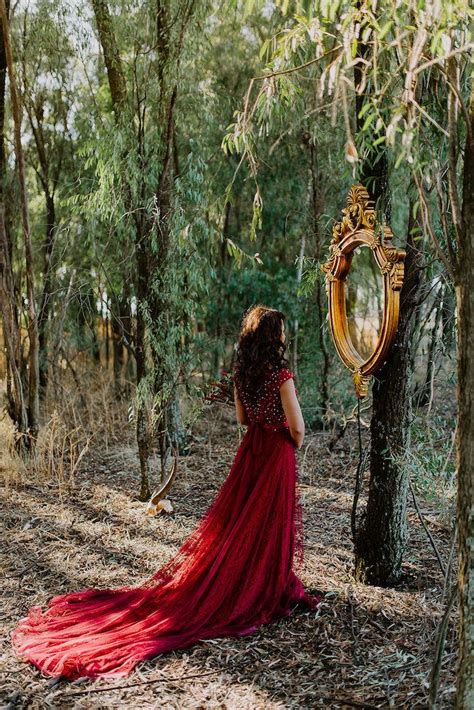 Mirror Mirror On The Wall Dramatic Black And Red Forest Wedding Jana
