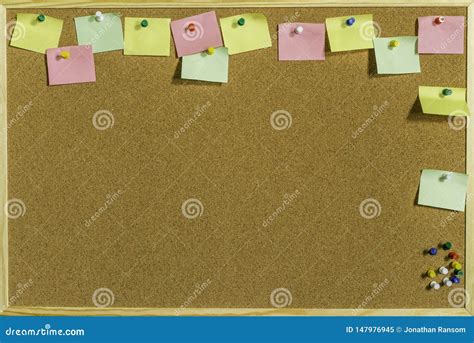 Colorful Pin Board With Space For Your Messages Stock Image Image Of