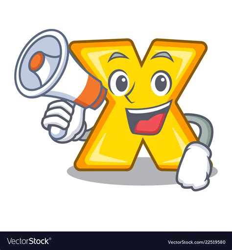 With Megaphone Character Cartoon Multiply Sign Vector Image