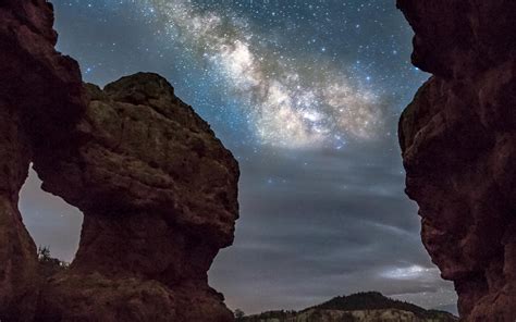 Milky Way Is Seen Among The Rocks