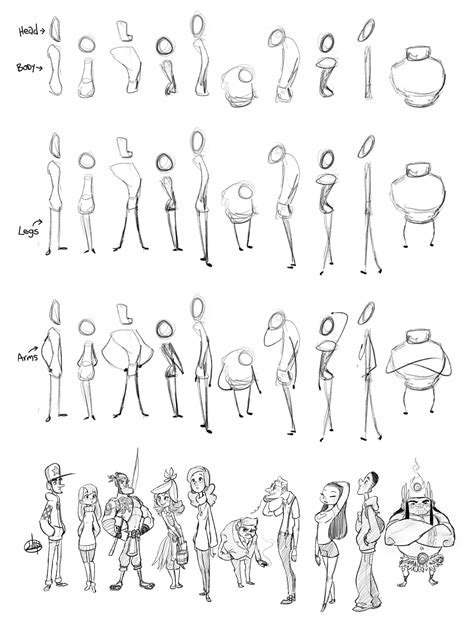 Body Shape Design LuigiL Character Sketch Drawings Cartoon