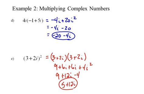 Two Complex Numbers Are Written In Red And Blue On A White Sheet With