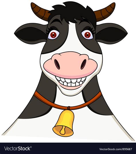 Smiling Cow Cartoon Royalty Free Vector Image Vectorstock