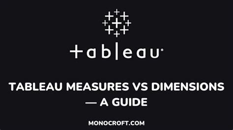 Tableau Measures Vs Dimensions — A Guide Monocroft