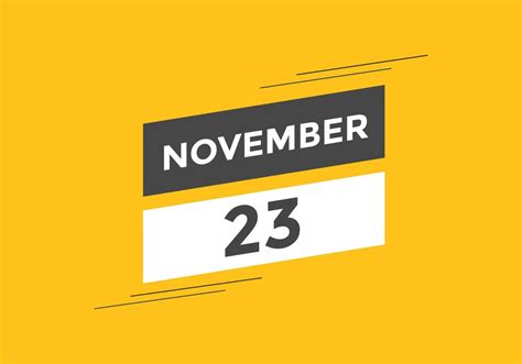 November 23 Calendar Reminder 23th November Daily Calendar Icon