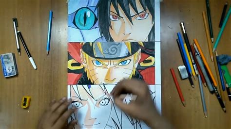 Drawing Of Team 7 Naruto Sasuke Sakura Youtube
