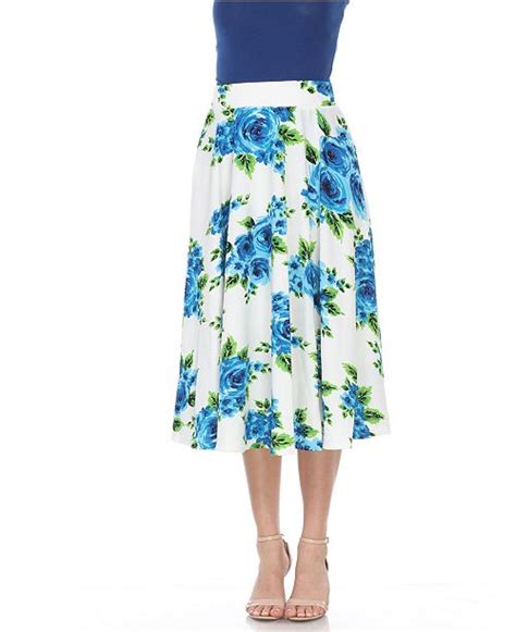 White Mark Floral Flared Midi Skirt And Reviews Skirts Women Macys