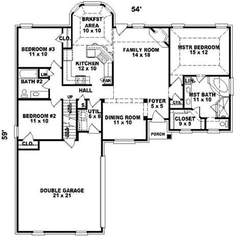 Traditional Style House Plan 3 Beds 2 Baths 2000 Sqft Plan 81 518
