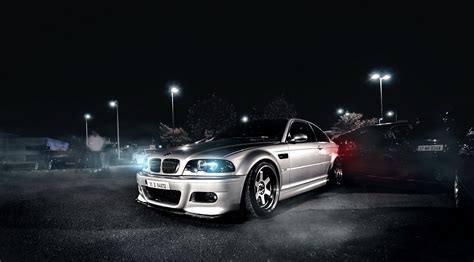 Download 360forged bmw e46 m3 ultrahd wallpaper. bmw m3 e46 silvery front night HD wallpaper