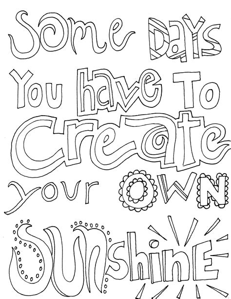 Inspirational Quotes Coloring Pages Printable Apart From The Quote