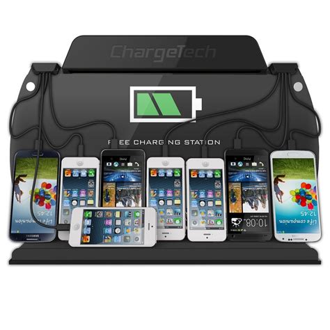 Chargetech Wall Mounted Cell Phone Charging Station Dock Hub W8 High