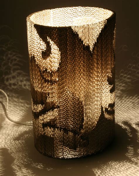 giles miller corregated cardboard lamp recycling cardboard sustainable design recycled
