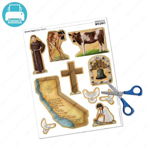 California Mission Icons School Project Printables California