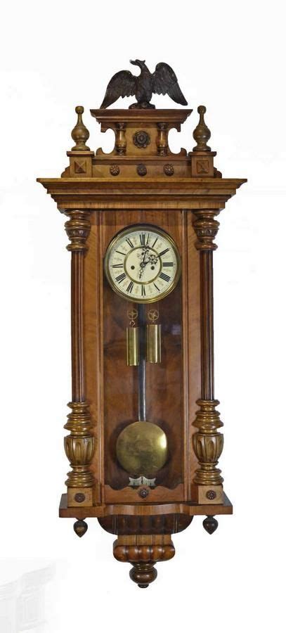 Late 19th Century Walnut Vienna Regulator Wall Clock Clocks Wall