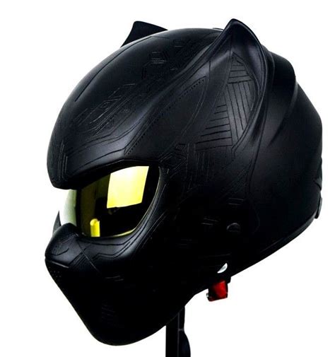 Black Panther Motorcycle Full Face Helmet Dot Safety Custom Work Matt