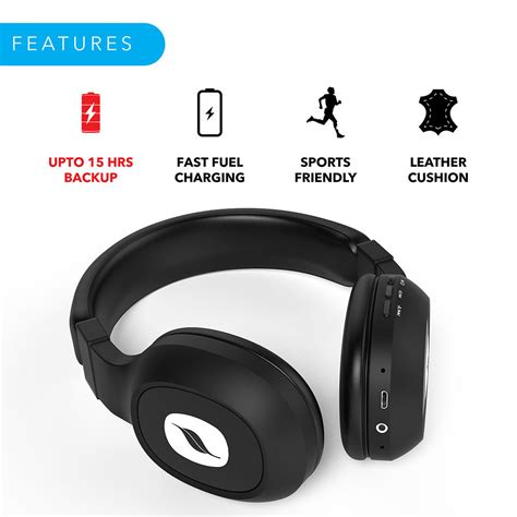 Leaf Bass 2 Wireless Bluetooth Headphones With Mic And 15 Hours Battery