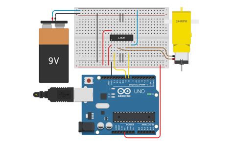 Circuit Design Interfacing Of Dc Motor For Direction Control Tinkercad
