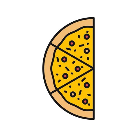 La Mitad Del Icono De Color De Pizza Letrero De Pizzería Ilustración
