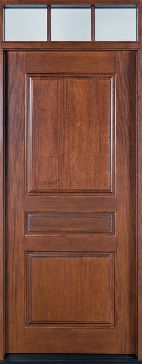 Modern Front Door Custom Single Solid Wood With Medium Mahogany