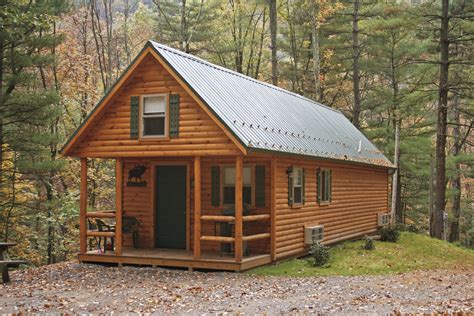 Single Floor Small Log Cabin Plans With Wrap Around Porch — Randolph