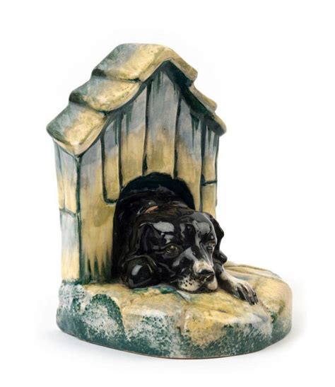 Hand Painted Newtone Pottery Dog Bookend By Daisy Merton Newtone