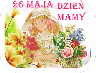 Laurkę na dzień mamy możesz przygotować samodzielnie! Dziewczynka z bukietem kwiatów na dzień matki - Gify i obrazki na GifyAgusi.pl